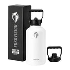 Ekkovision Ekko Flask Insulated Water Bottle, Stainless Steel, Black,128 Oz