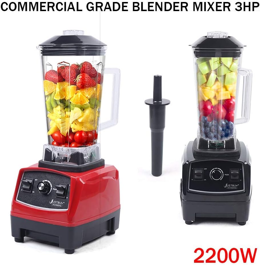 BPA Free 3HP 2200W Heavy Duty Commercial Grade Blender Mixer Juicer Commercial Smoothie Blender 2L / 2000cc (Red)