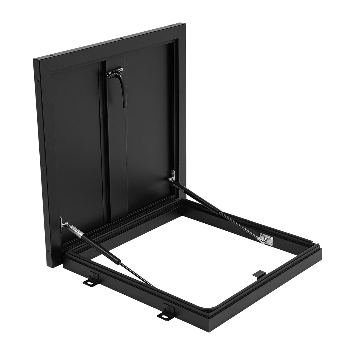 Roof Hatch, Roof Access Hatch,Roof Security Door with Hydraulic Support Rod and Switch Type Handle,Commercial Manhole Cellar Export Lid,Attic Skylights Roof Hatch Vent Access Door (Black-25.6x25.6)
