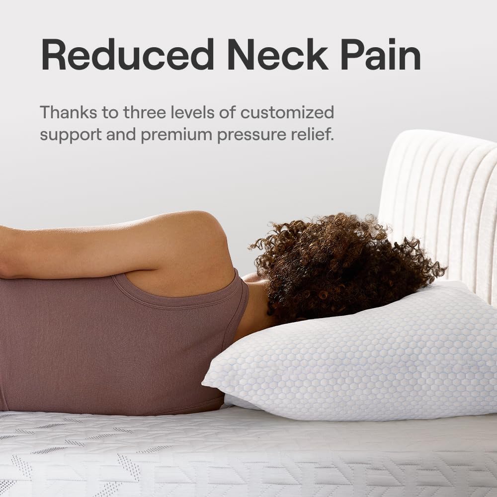 Nectar Tri-Comfort Cooling Pillow, Standard, Premium Memory Foam