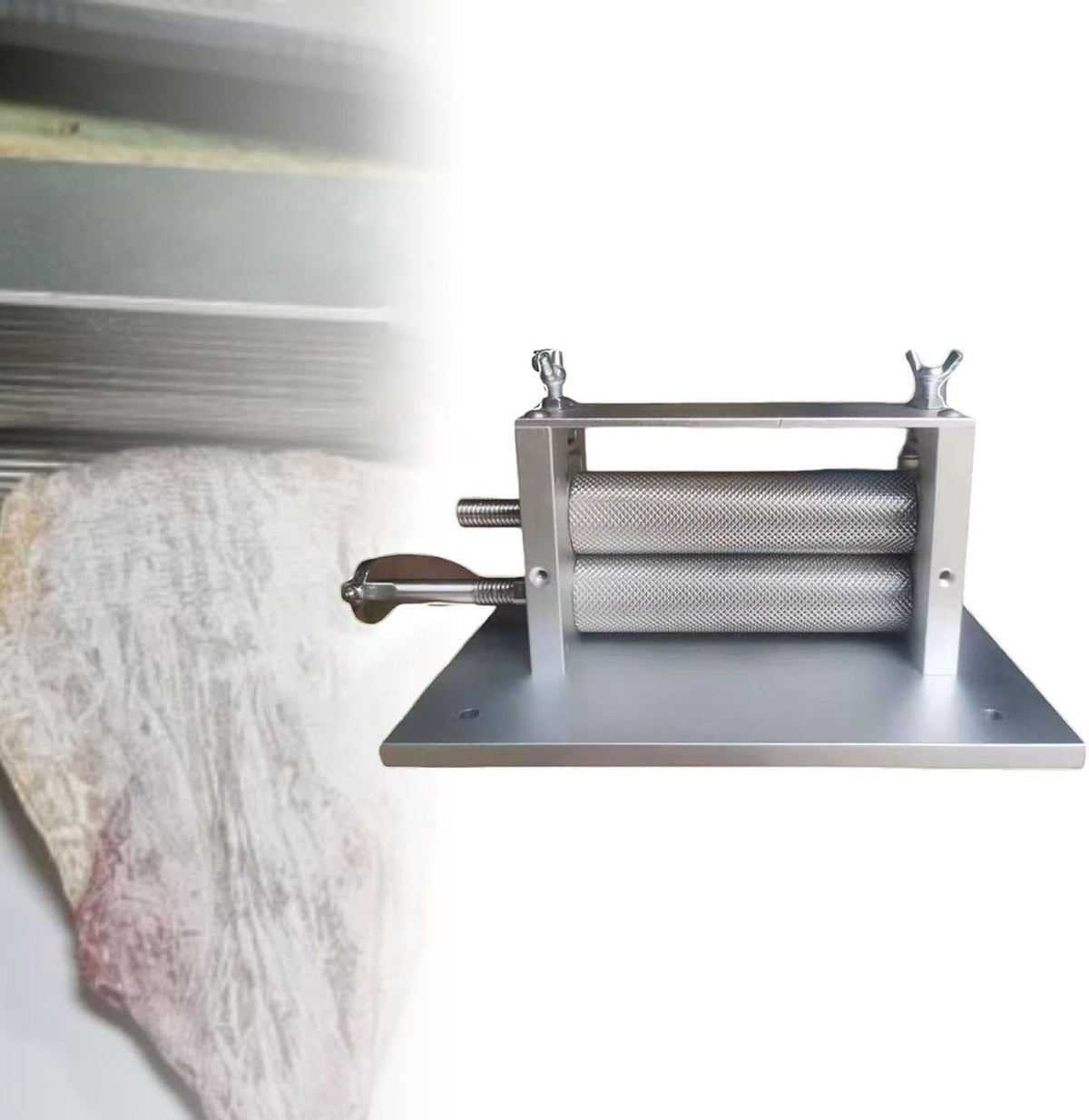 Gazechimp Dried Squid Embossing Machine, Practical Kitchen Gadget Sturdy for, Baking, Pasta Pastry, 26.5cmx31cmx15cm, Silver