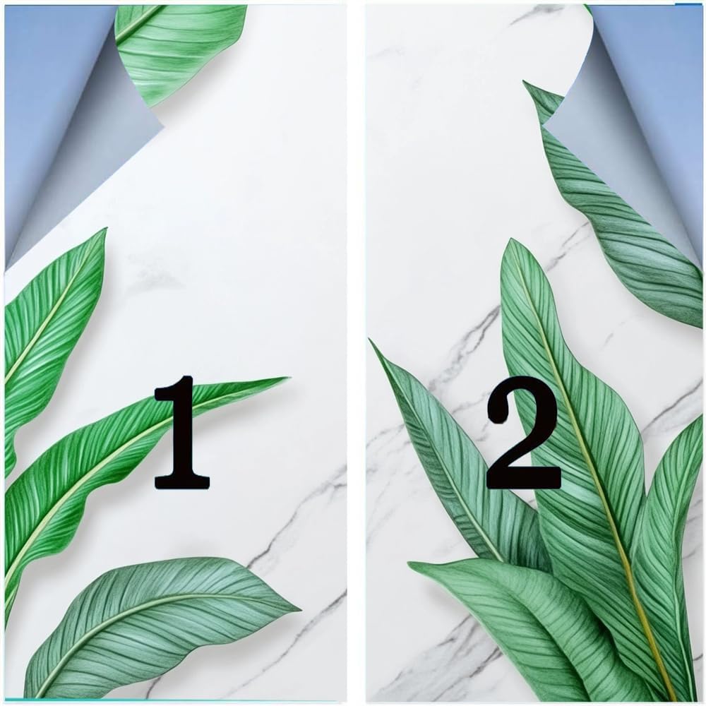 Modern Marble Leaves Frosted Stained Glass Window Film