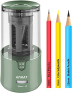 AFMAT 6 Holes Pencil Sharpener for 6-11mm Pencils and Electric Pencil Sharpener for 6-12mm Pencils, 2 Pack