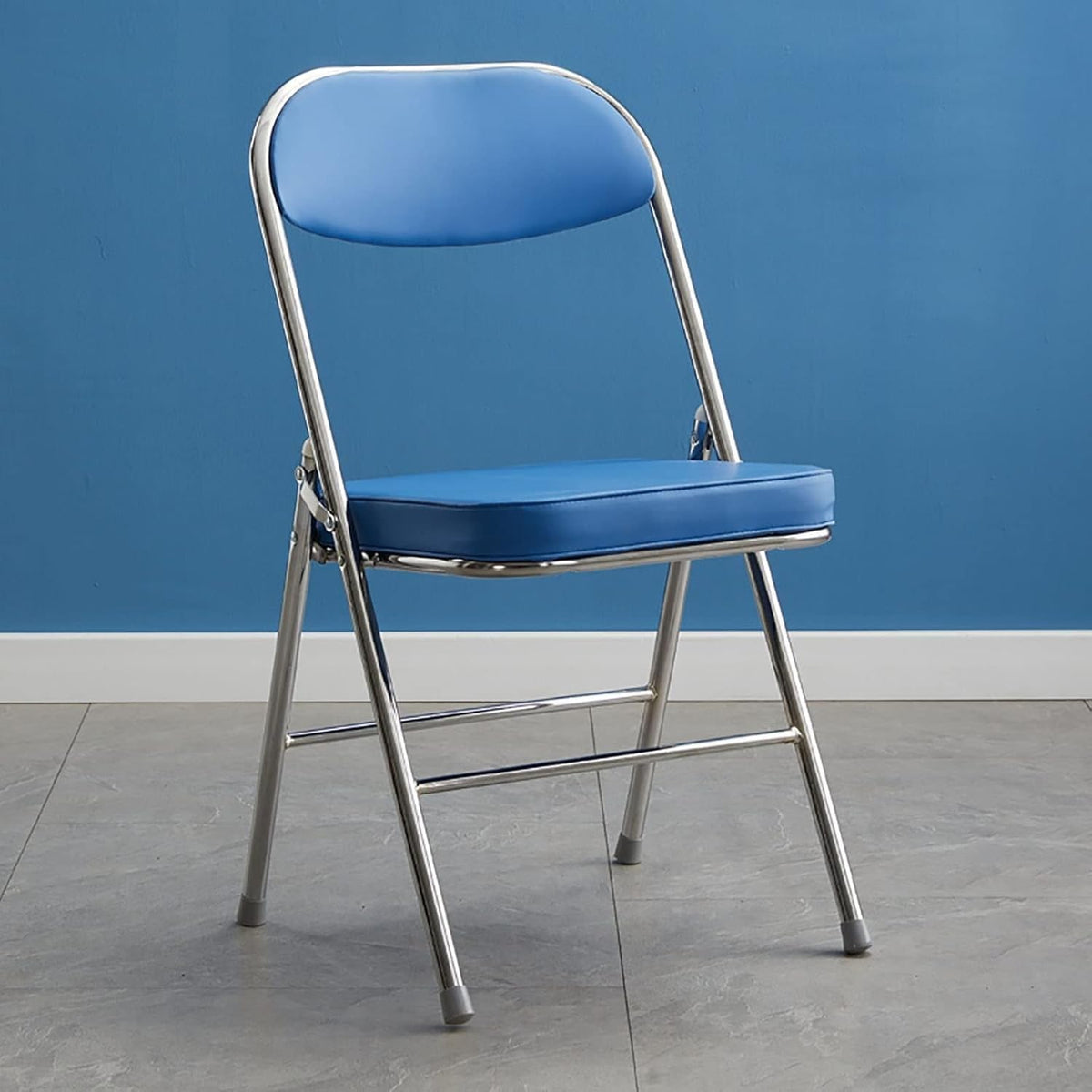 Folding Metal Frame Chairs for Indoor/Outdoor Use Portable Stackable and Durable Gray Color Ideal for Home(Grey)