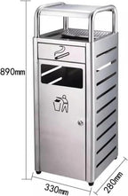 Practical Garbage Can Thickened Outdoor Ashtray Trash Can Vertical Ashtray Brushed Process Stainless Steel Cigarette Butt Column Ashtray Trash Bin Reliable