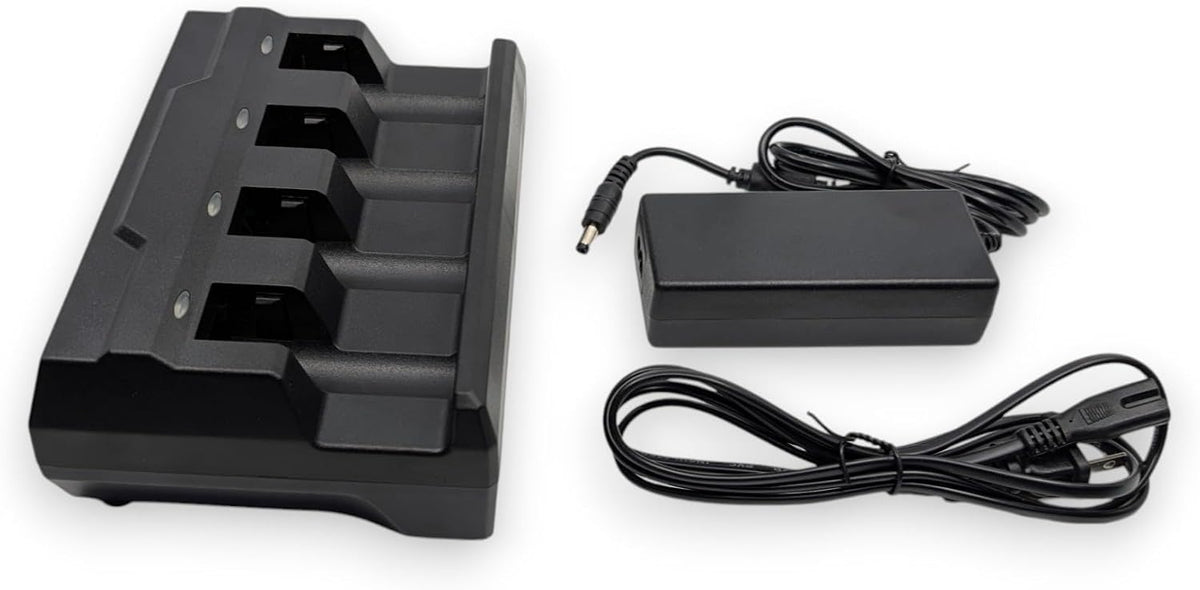 4-Port Charging Cradle for Zebra DS3678, LI3678 Wireless Barcode Scanner Batteries, Includes Power Supply | Alternative to SAC3600-4001CR