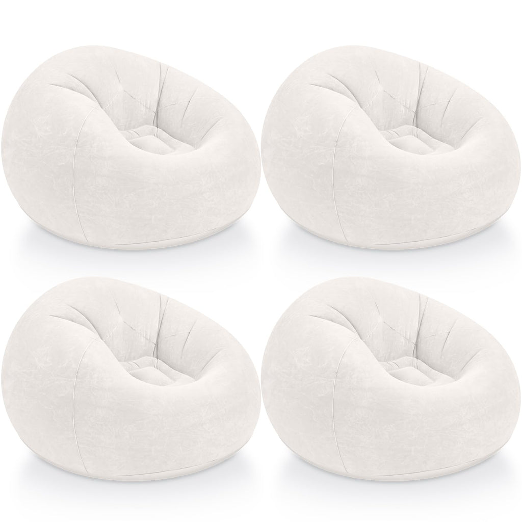 Realspring Inflatable Bean Bag Chairs,Coffee,4 Pcs