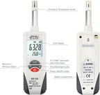 Moisture Meter, Handheld Digital Humidity Temperature Meter With Dew Point And Wet Bulb Temperature, Dual Display Temperature & Humidity