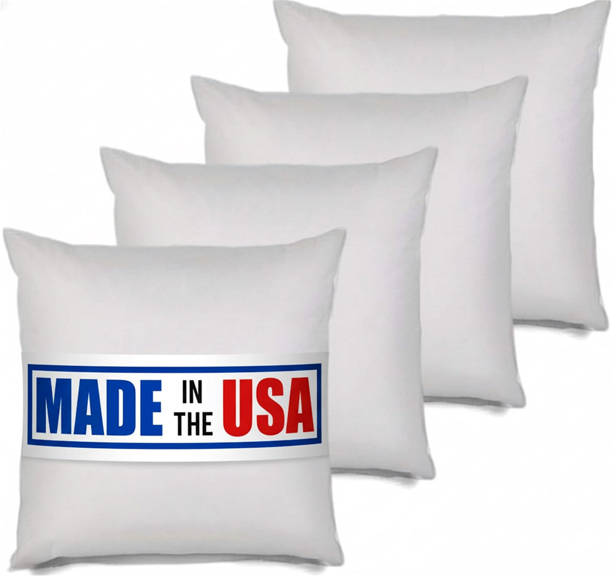 MSD 3 Pack Pillow Insert 30X30 Hypoallergenic Square Form Sham Stuffer Standard White Polyester Decorative Euro Throw Pillow Inserts for Sofa Bed - Made in USA (Set of 3) - Machine Washable and Dry