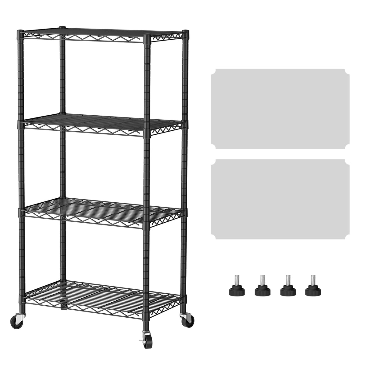 SINGAYE 5 Shelves Storage Wire Shelf Closet Metal Shelving Pantry Wheels