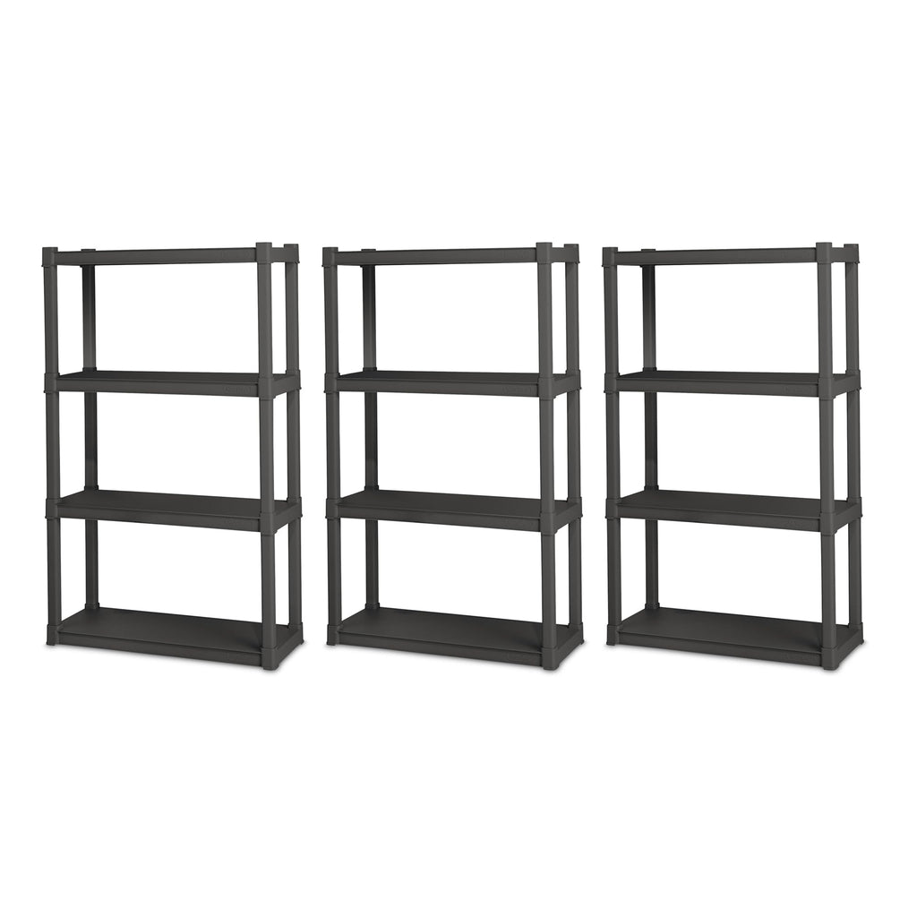 Sterilite 4 Shelf Cabinet, Lockable Utility Storage, Gray, 2-Pack