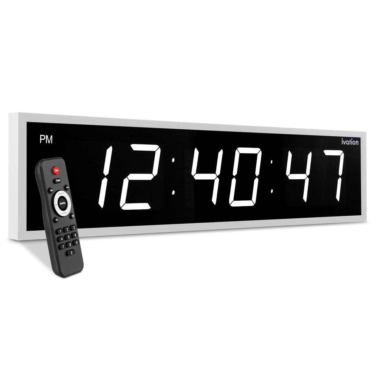 Ivation Oversized Digital Wall Clock with Large LED Display & Timer, 36"