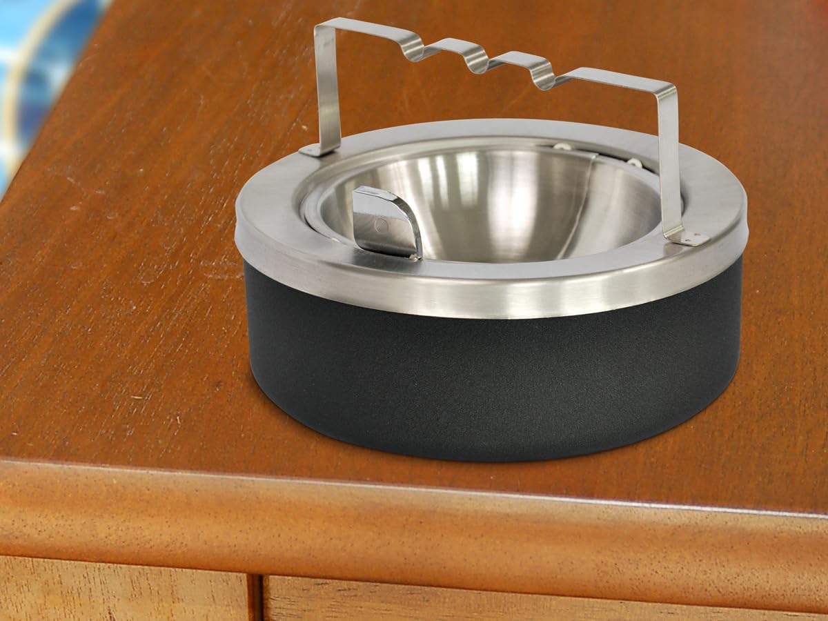 Outdoor Ashtray for Patio with Self-Closing Flip Top