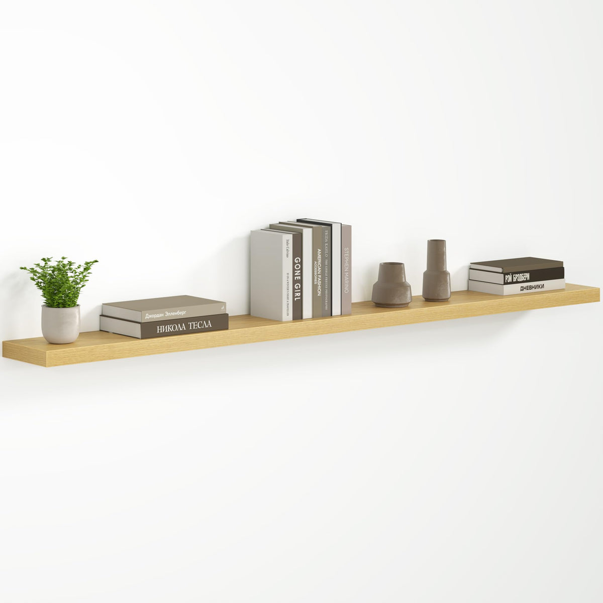 Fun Memories Floating Shelves - 2 Pack 12 Inch Rustic Wooden Wall Shelves - Extra Deeper & Thicker Wall Mounted Storage Shelf for Living Room, Kitchen, Farmhouse - 36" W x 12" D x 1.8" H - Brown
