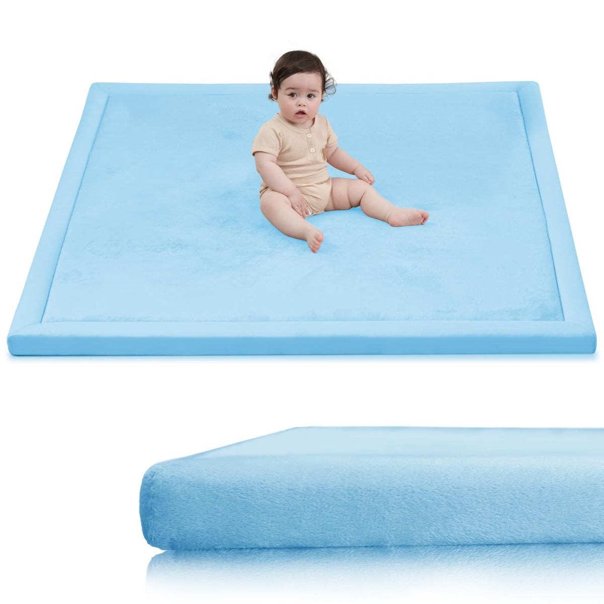 Huloo Sleep Large 1.3" Thick Baby Play Mat for Floor, 79"×59"(Dark Gray)