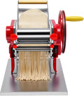 Manual Pasta Maker Machine,Stainless Steel Roller Pasta Maker with 0.5-5mm Adjustable Thickness,Noodle Cutter Perfect for Dumpling Wonton Wrappers Noodles