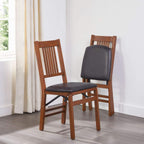 Stakmore True Mission Solid Foldable Wood Dining Chairs, Fruitwood, 2 Pack
