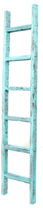 BARNWOODUSA 5 FT Decorative Ladder, Reclaimed Wood Ladder - Smoky Black