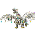 3D Metal Puzzle Snake Model Kit, 1000PCS DIY Assemble Steampunk Mechanical Viper Shadow Cobra with LED Light-Up Eyes, Creative Handcrafted Metal Art Craft Desktop Display & Decoration for Adults