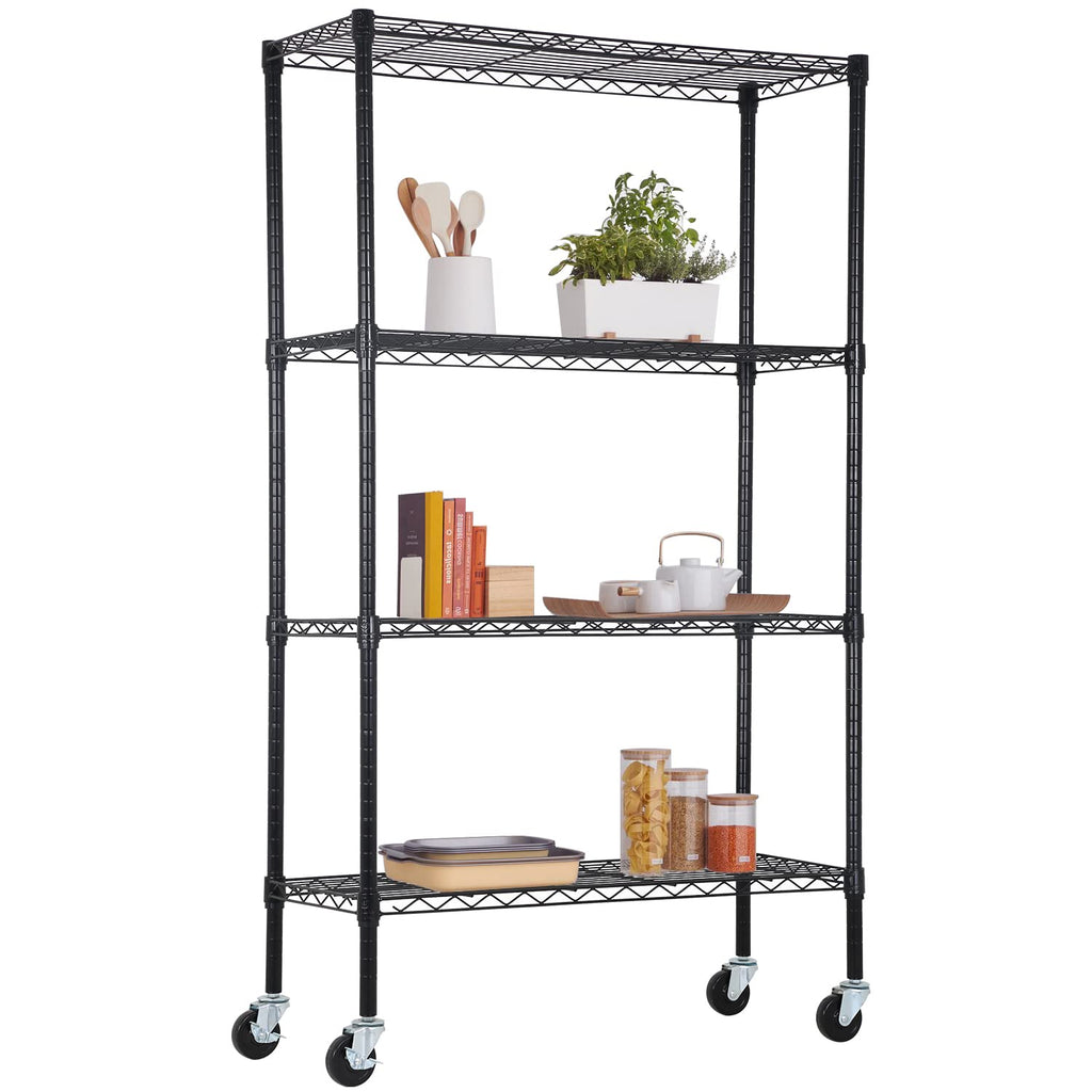 FDW | 6-Tier Wire Shelf with Wheels | 45" x 18" x 82" | Chrome