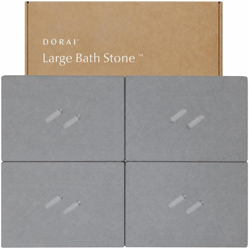 Dorai Home Stone Bath Mat for Bathroom | Quick-Drying Diatomaceous Earth Shower Mat, Non-Slip Natural Stone Modern Bathroom Rugs, Customizable Design | Sandstone, Large - 32.1" x 22.8" x 0.6"