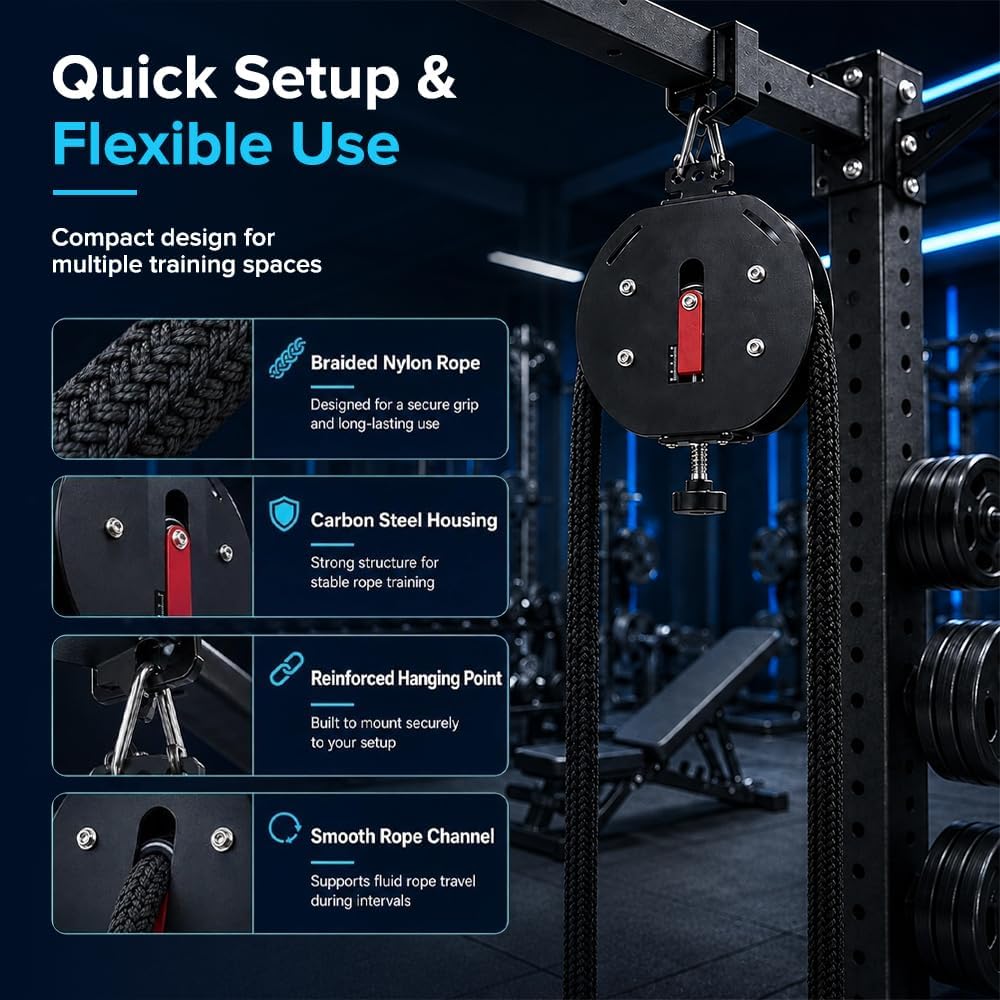 Endless Rope Trainer, Suspension Trainer with Adjustable Resistance
