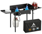 2 Burner Propane Gas Stove with Dustproof Cover