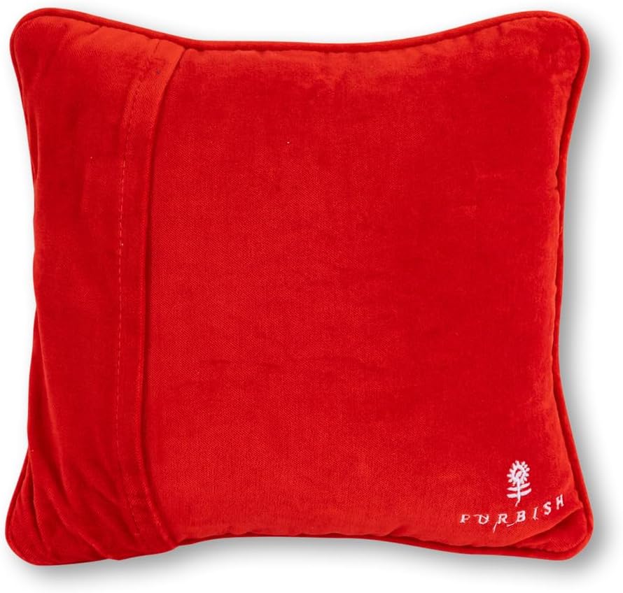 FURBISH Needlepoint Decorative Throw Pillow - Boo - 11"x11" - Small Embroidered Halloween Pillow for Living Room, Couch, Sofa, Chair & Bed - Eclectic Halloween Decor