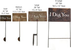 Funny Garden Stake 20 to 33 Inches Tall (I Dig You, XL 33" Tall)