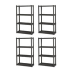 Sterilite 4 Shelf Unit, Heavy-Duty Plastic Utility Storage Rack, 2-Pack