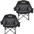 Overmont 2-Pack Oversized XL Camping Chairs - 500 lb Support