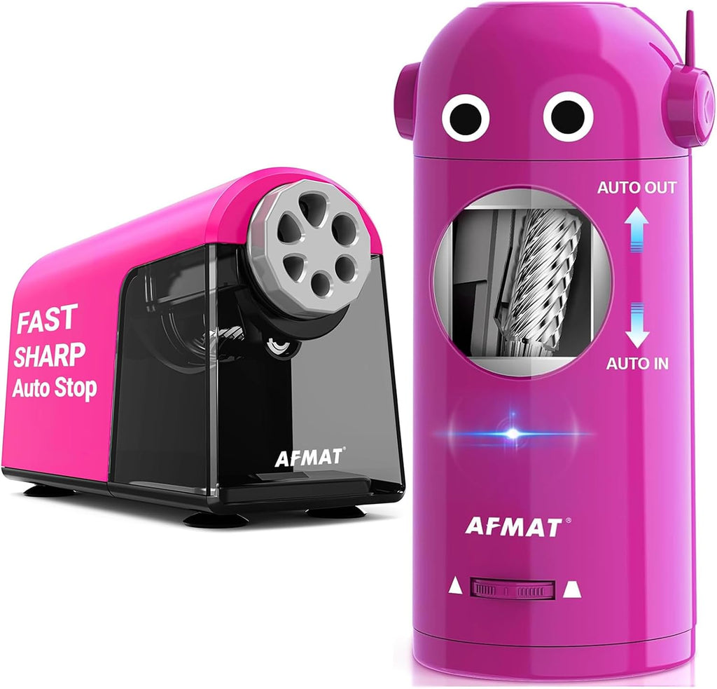 AFMAT 6 Holes Electric Pencil Sharpener and Robot Pencil Sharpener