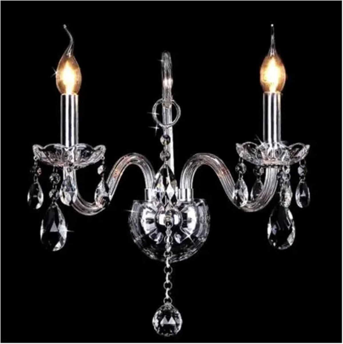 Modern Elegant Transparent Crystal Chaners Multi Arms European Style Optional Lustres De Cristal Chaner LED Without Shade Wall Lamp E14 Lustre,for Home Decor (1 Arm)
