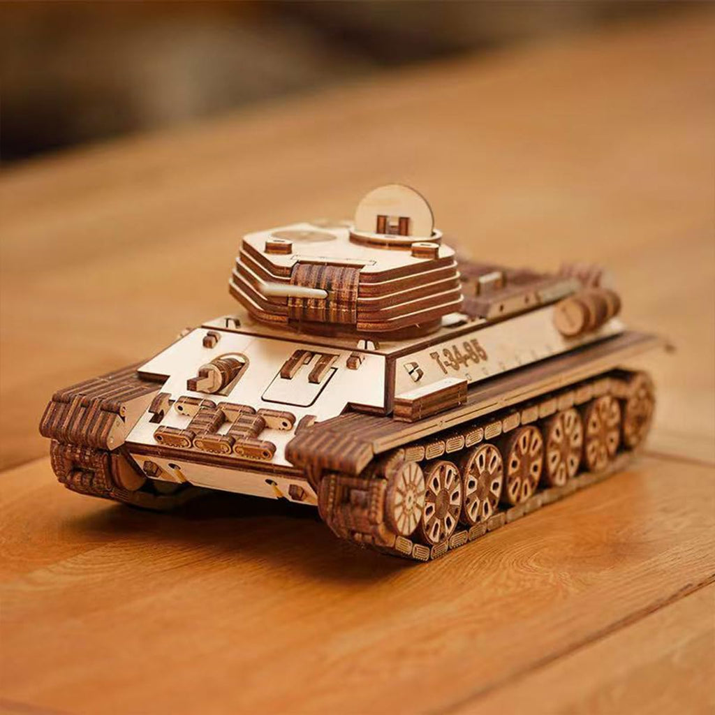 YounggDiy 3D Wooden T-34-85 Tank Model Kit, DIY Military Building Set, Educational STEM Toy, Wood Puzzle for Adults & Teens 965PCS