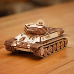YounggDiy 3D Wooden T-34-85 Tank Model Kit, DIY Military Building Set, Educational STEM Toy, Wood Puzzle for Adults & Teens 965PCS