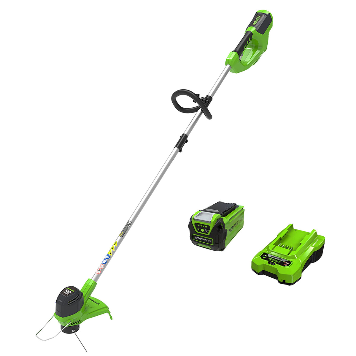 Greenworks 40V 12 in Cordless String Trimmer, 2.0 Ah Battery and Charger