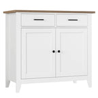 HORSTORS Farmhouse Kitchen Storage Cabinet, Small Buffet, Coffee Bar, White