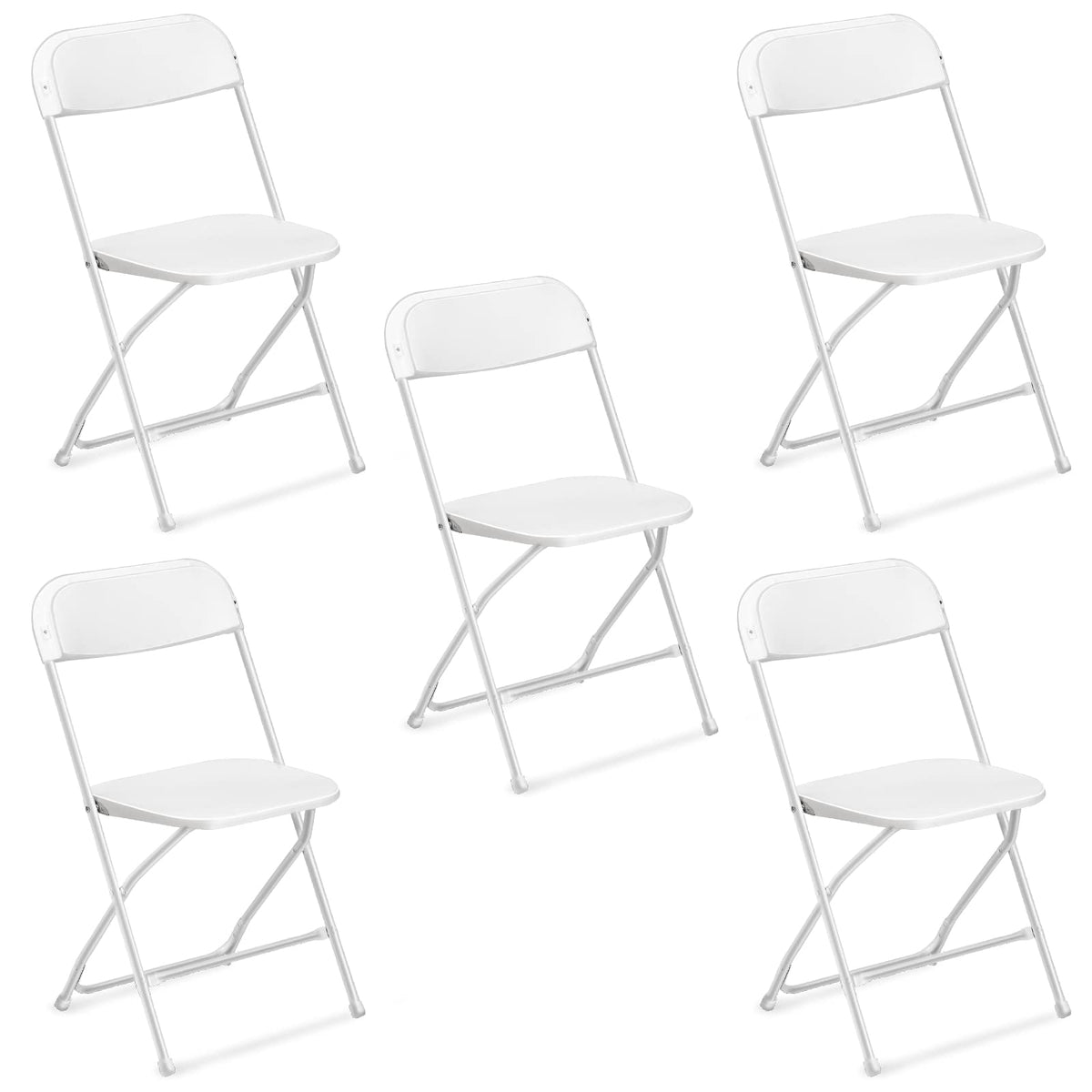 VINGLI 40 Pack Black Plastic Folding Chair, Indoor Outdoor Portable Stackable Commercial Seat with Steel Frame 350lb. Capacity for Events Office Wedding Party Picnic Kitchen Dining
