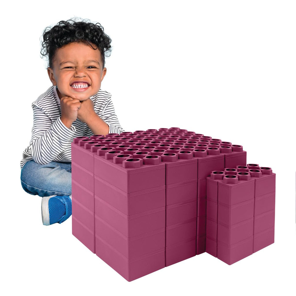 BiggoBlocks Big Blocks for Kids Ages 4-8 — Indoor & Outdoor Blocks for Kids Games — Large Building Blocks (48 pc) Learner Set