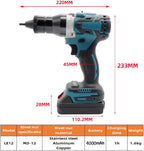 Cordless Rivet Nut Tool, Electric Rivet Nut Kit, Portable Electric Automatic Brushless Blind Rivet Nut Tool for Aluminum, Iron, Stainless Steel
