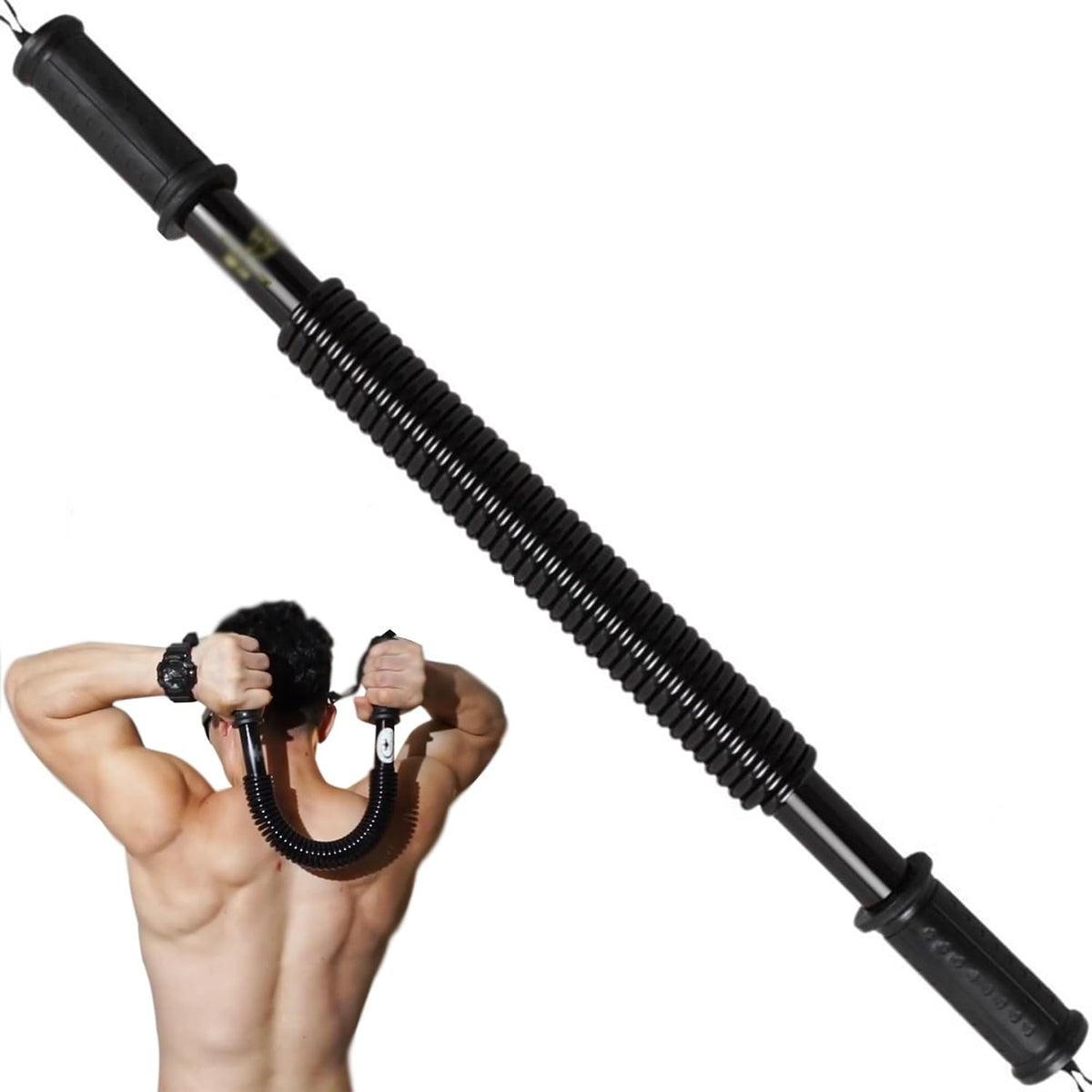 Power Twister Bar, 10kg-100kg Spring Expander, Portable Workout Equipment for Chest Workout, Shoulder, Forearm, Bicep and Arm(100kg)