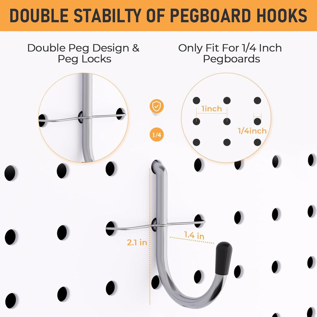 INCLY 48x36 Inch Metal Peg Board Kit 1/4" Pegboard Hooks Accessories