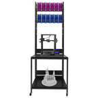 3D Printer Stand with Filament Storage Rack, 2-Tier Heavy Duty Mobile Printer Table with Wheels for Studio Office Storage and Organization