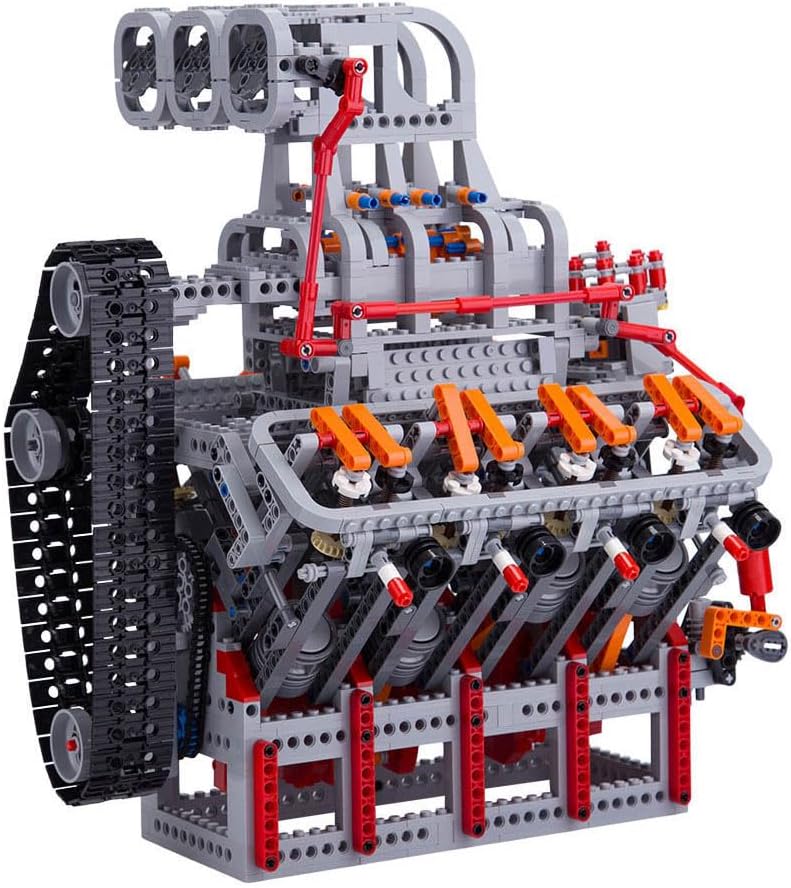 OHV 5.0L V8 Engine Building Blocks and Construction Toy, Collectible Technology-Themed Model to Build and Display, Great Gift for Birthdays, Christmas (2106 PCS)