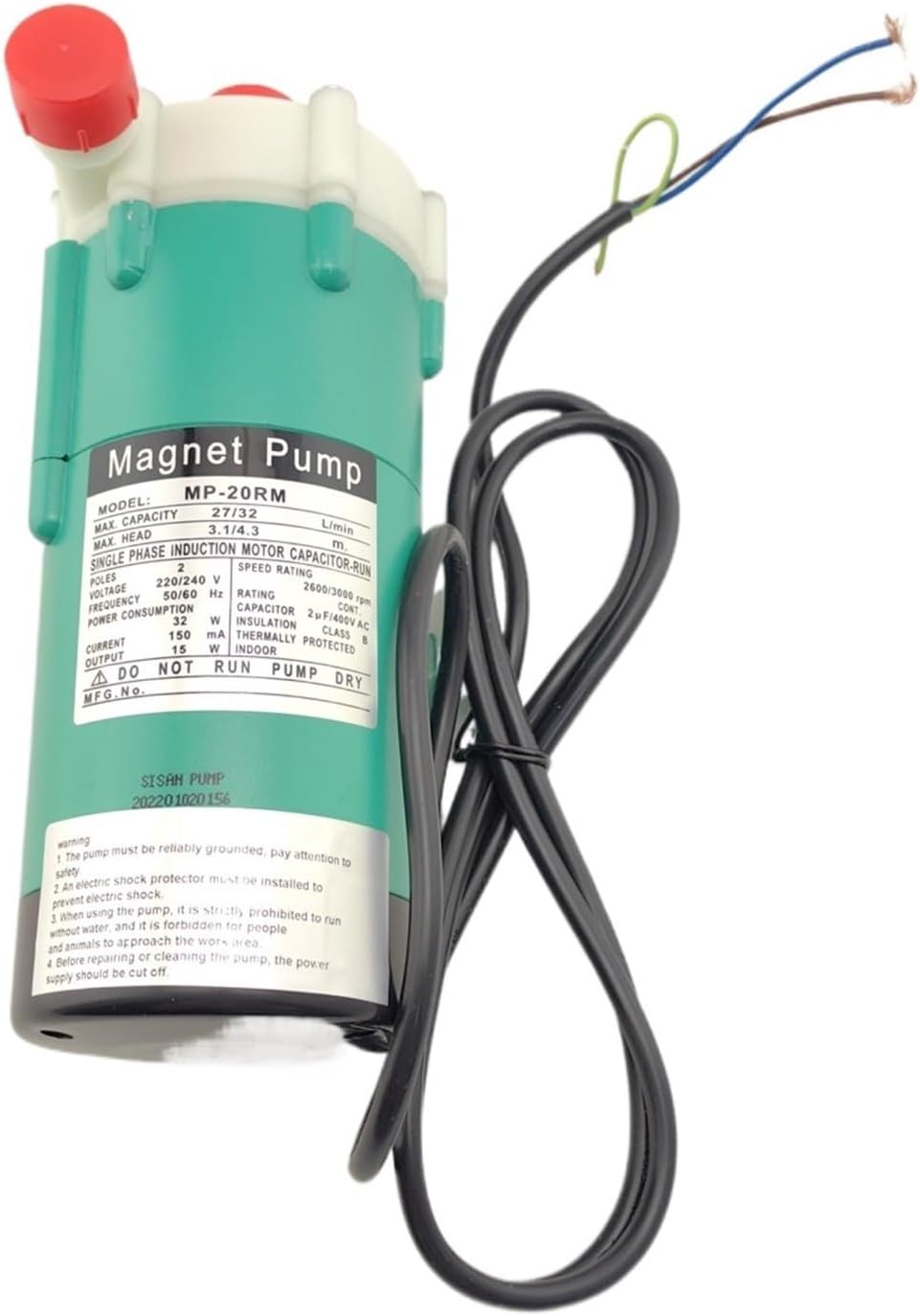 MP-20R MP-20RM magnetic drive pump circulating anti-corrosion pump G1/2 external thread(MP-20R,110v)