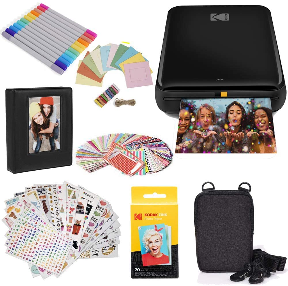 KODAK Step Printer Wireless Mobile Photo Printer with Zink Zero Ink Technology & Kodak App for iOS & Android (White) Gift Bundle