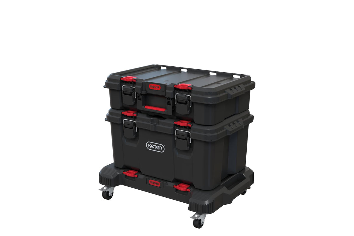 Keter Stack N Rolling Tool Box Modular Storage System 3 Piece