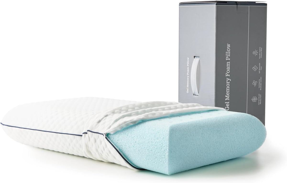 Weekender Cooling Gel Memory Foam Pillows for Sleeping – King Size, Set of 2, Ventilated Cooling Pillows for Side & Back Sleepers, Neck & Shoulder Support, Medium Firm, Washable Cover