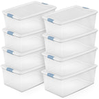 Sterilite Latching Box with Lids for Home and Office, 32 Quart, 6-Pack