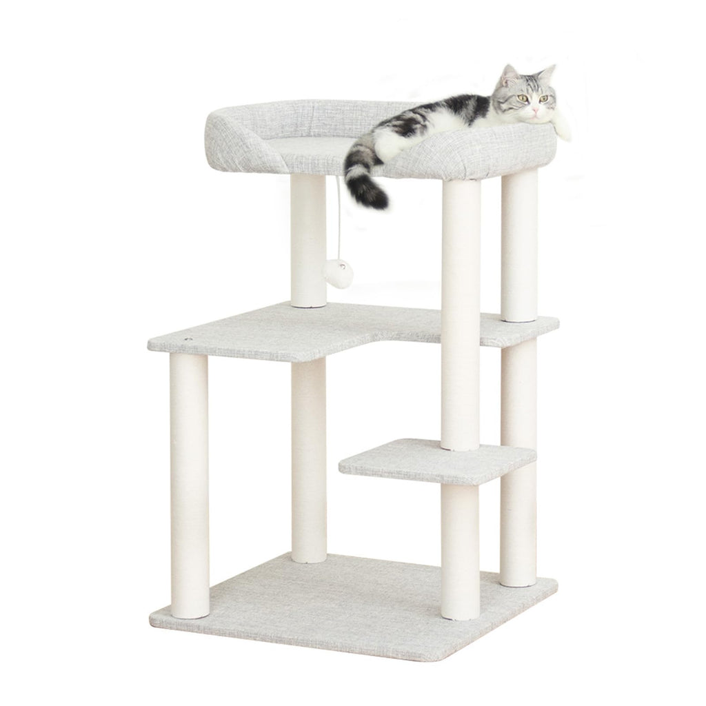 37.5" Cat Tree Tower for Large & Senior Cats, Low-Step Design